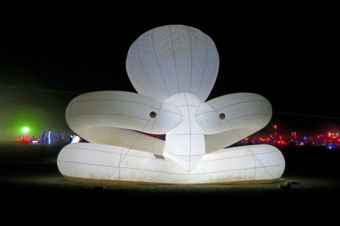 Back of blow up alien at Burning Man 2017