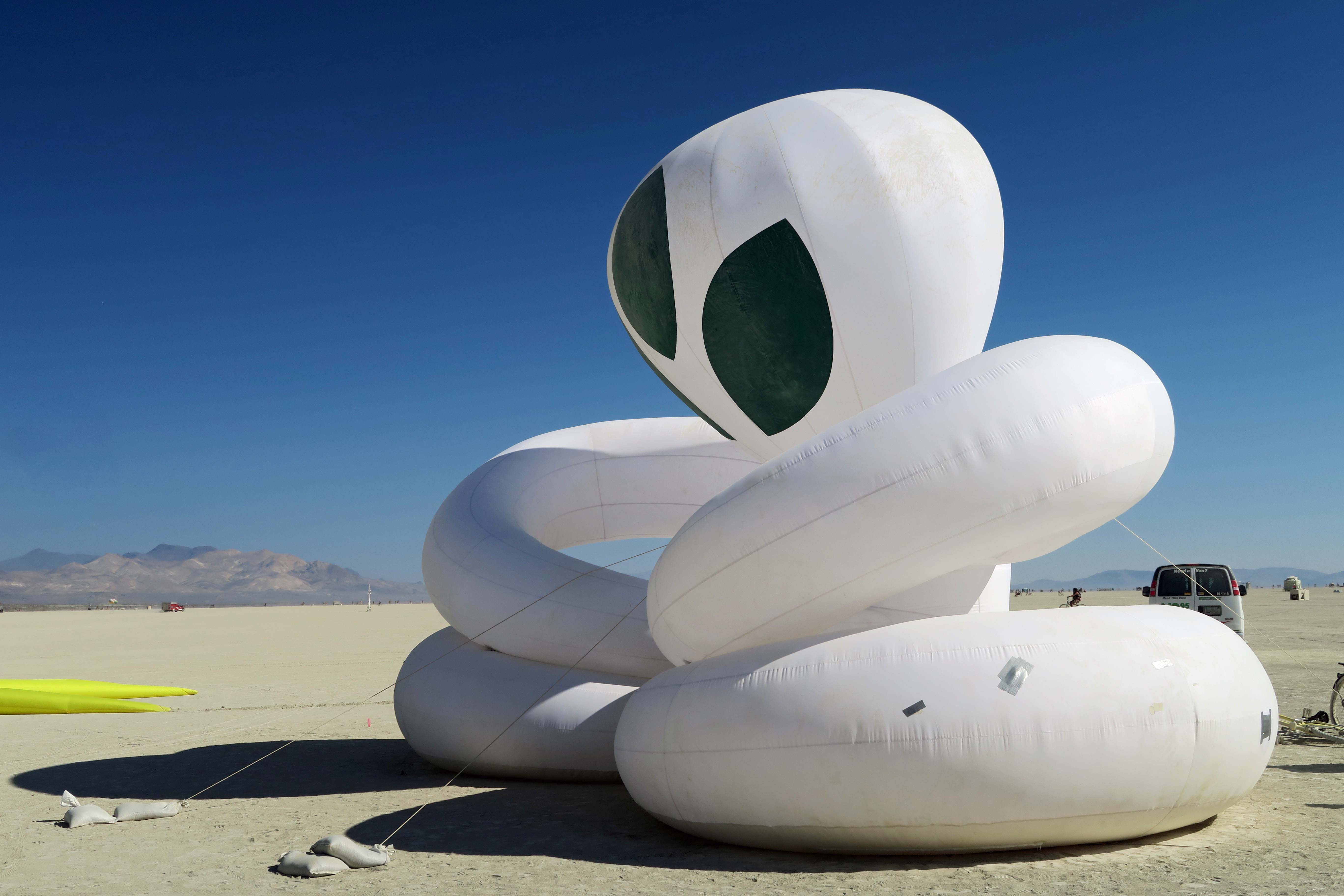 Blow up alien at Burning Man 2017