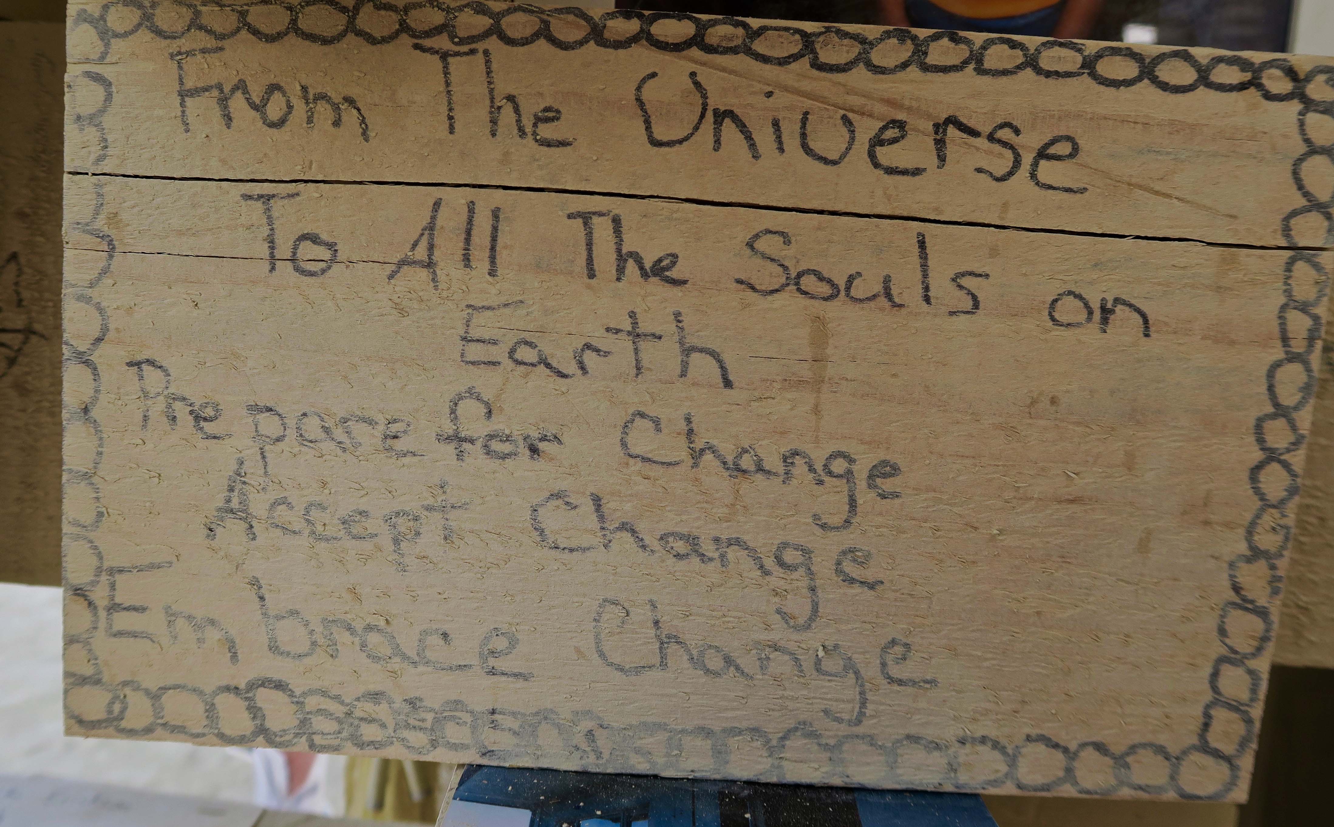 Change sign at Burning Man Temple 2017