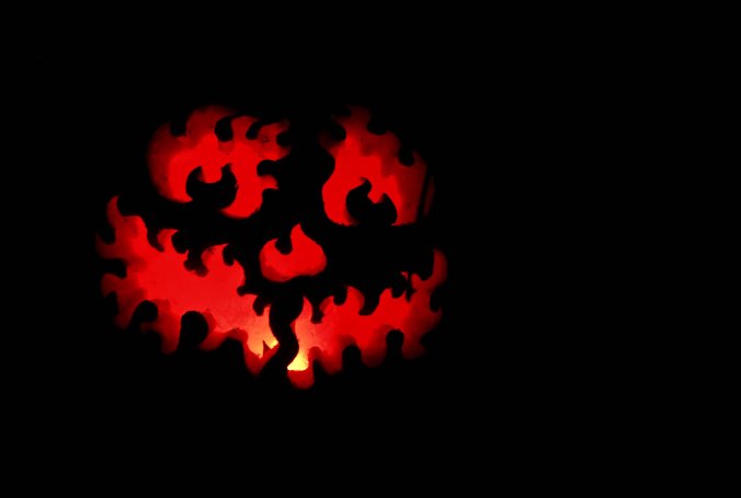 Fiery pumpkin at Jack-o-Lantern Spectacular in Providence