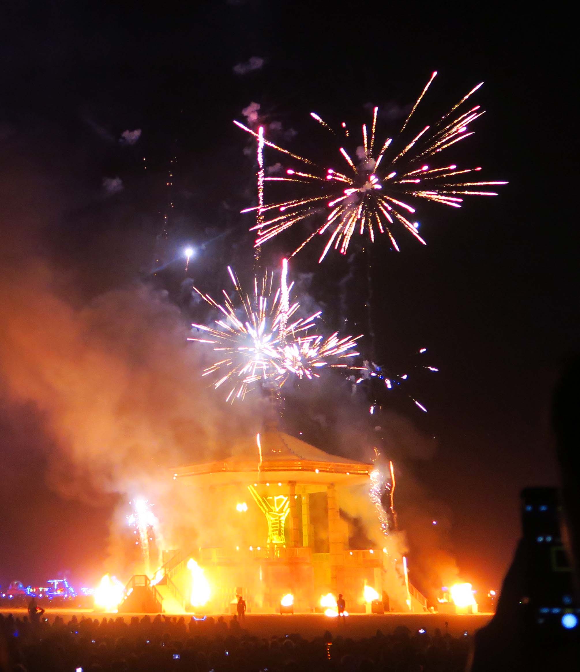 Fireworks on Burn night 4, Burning Man 2017