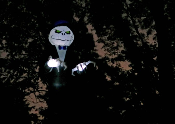 Frightening white ghost at Jack-o-Lantern Spectacular