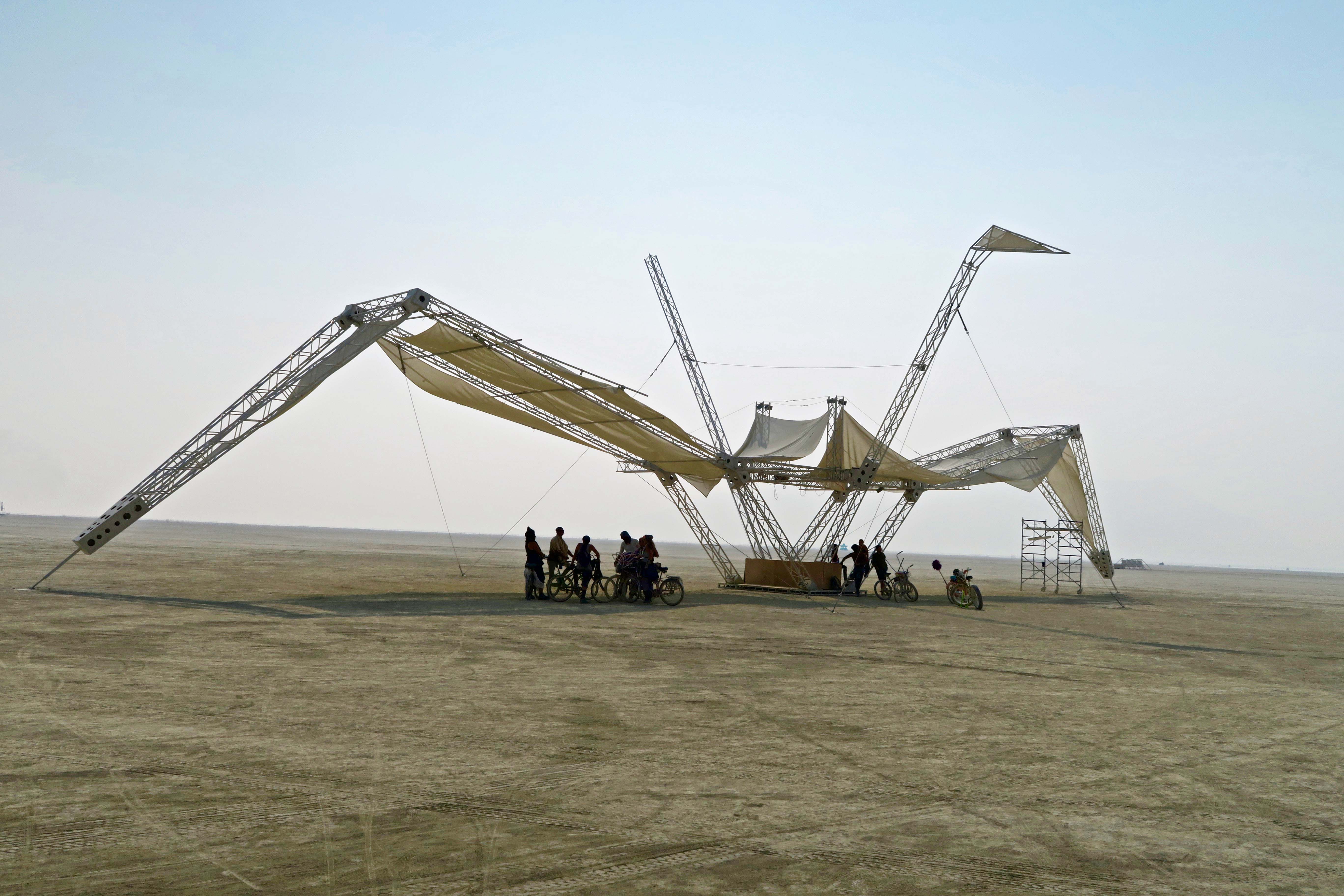 Giant crane named Coco at Burning Man 2017