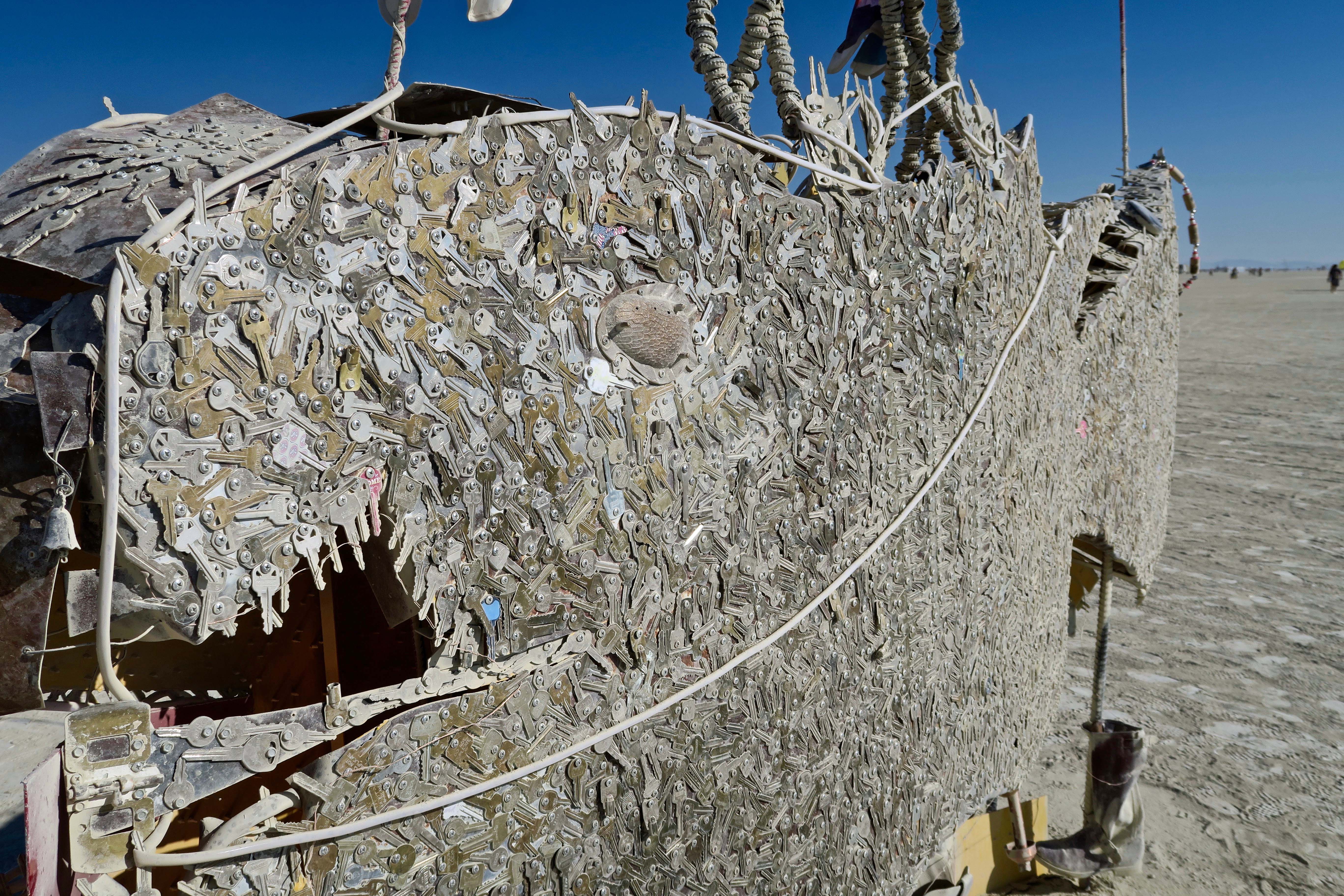 Keyed up shark at Burning Man 2017