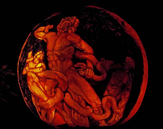 Laocoön pumpkin carving at Jack-o-Lantern Spectacular in Providence, RI