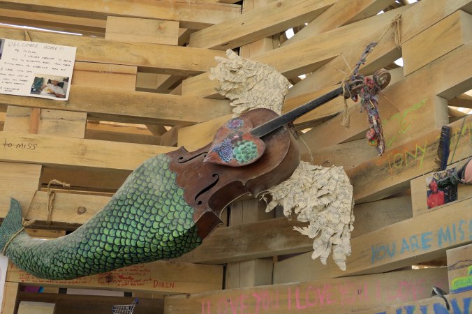 Mermaid Cello in Temple at Burning Man 2017