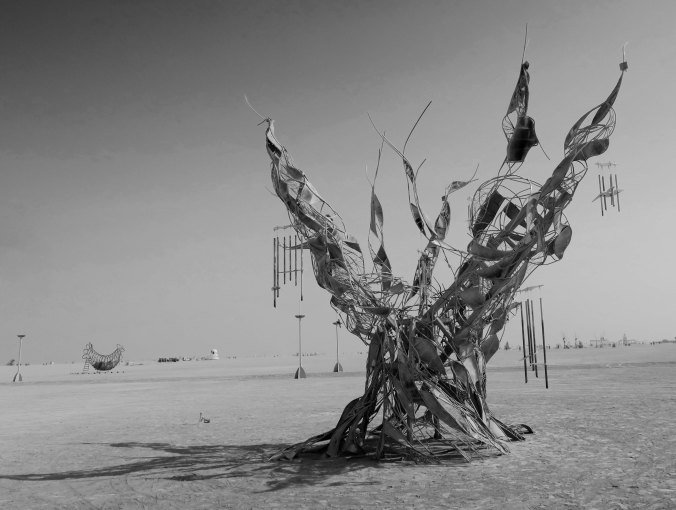 Methuselah in balack and white, Burning Man 2017