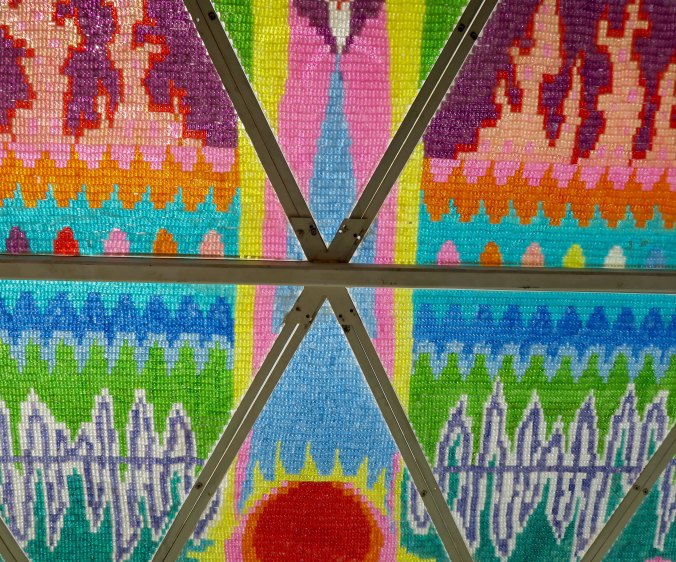 Panels from Gummy Bear pyramid at Burning Man 2017