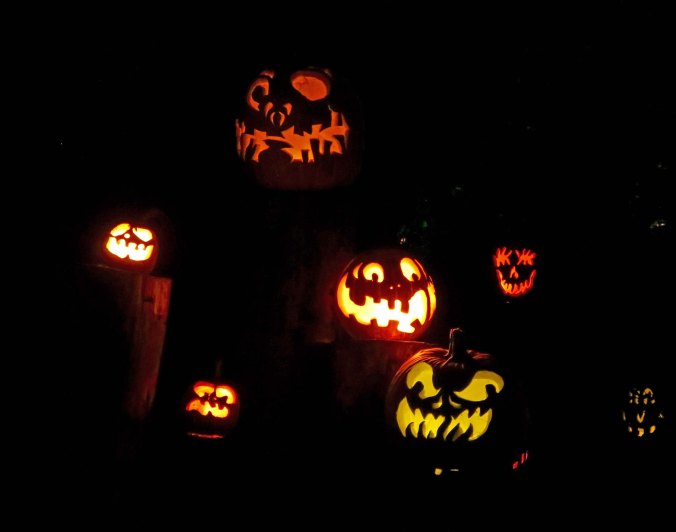 Scary and happy pumpkins at Jack-o-Lantern Spectacular, Providence, RI