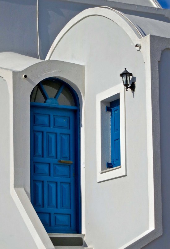 Blue door on Santorini