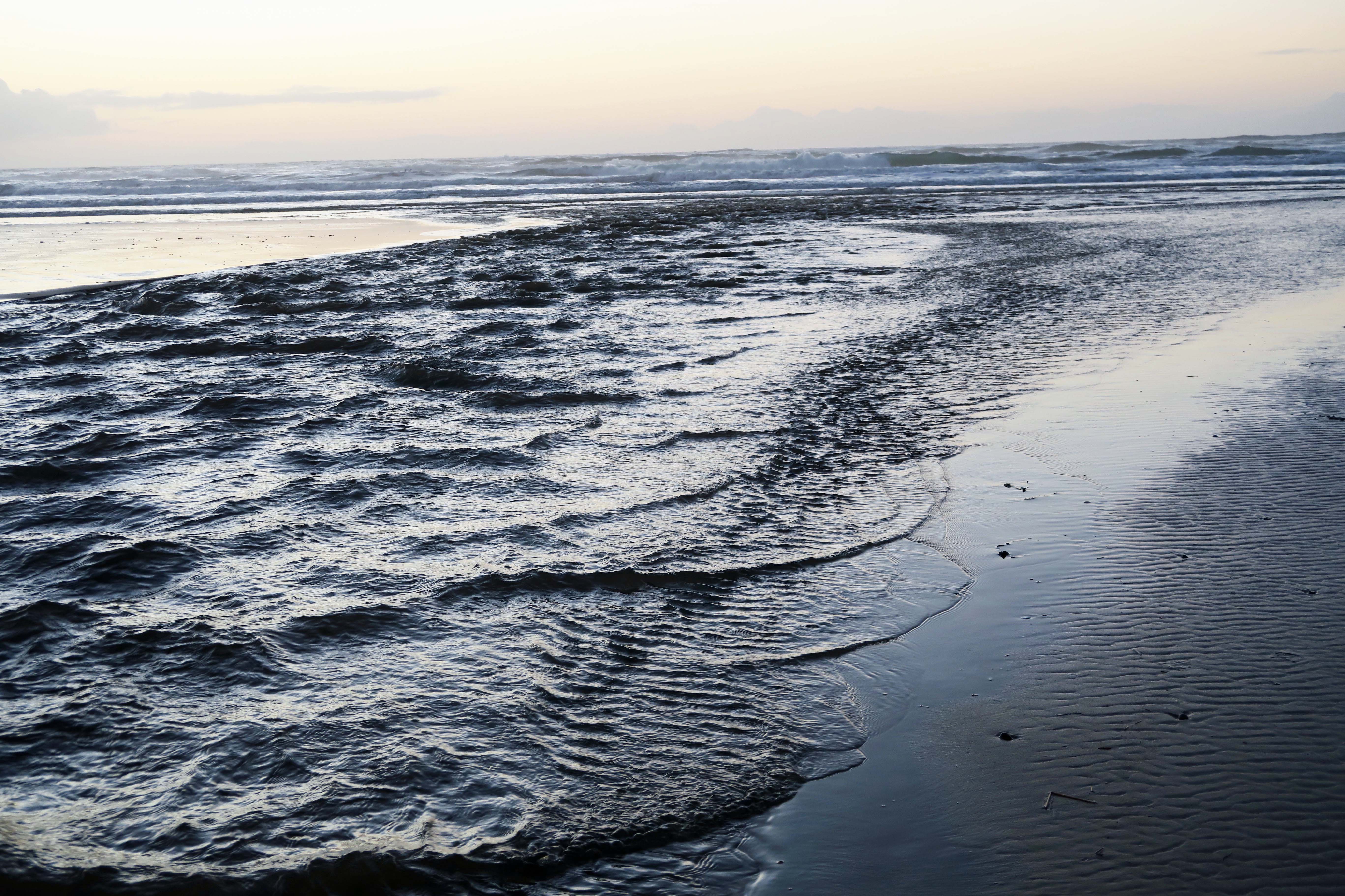 creek that divides Rockaway Beach, Oregon