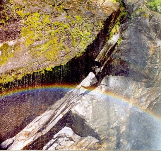 Small rainbow in Milford Sound, New Zealand. (Photo by Curtis Mekemson.)