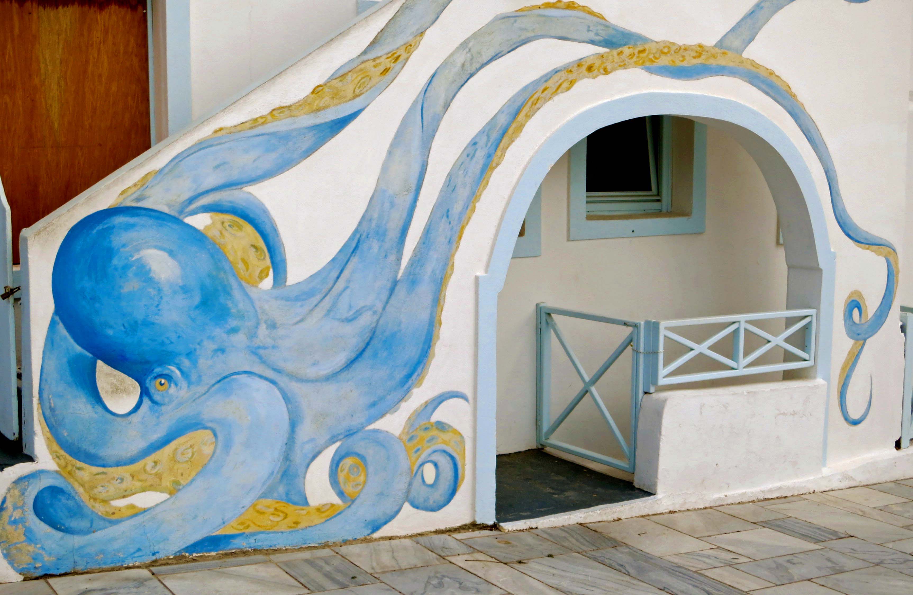 Octupus doorway on Santorini