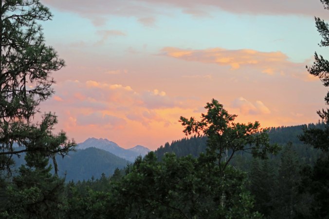 Sunset view from Mekemson patio on Upper Applegate River