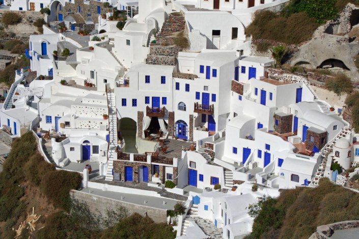 The blue doors of Santorini