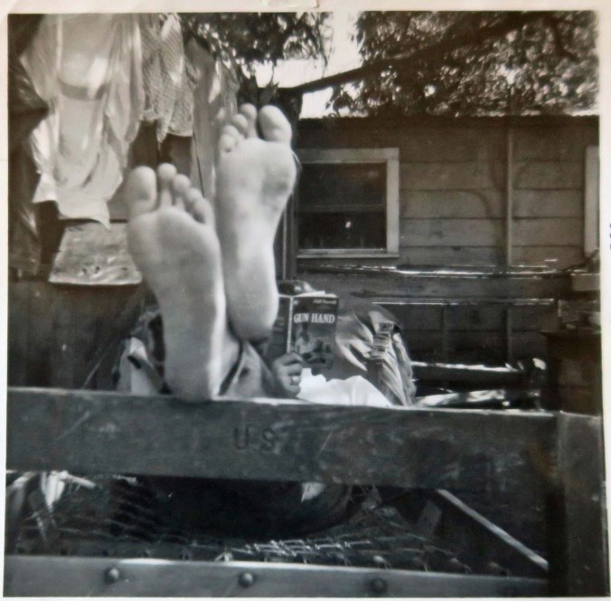 Big feet and army cot