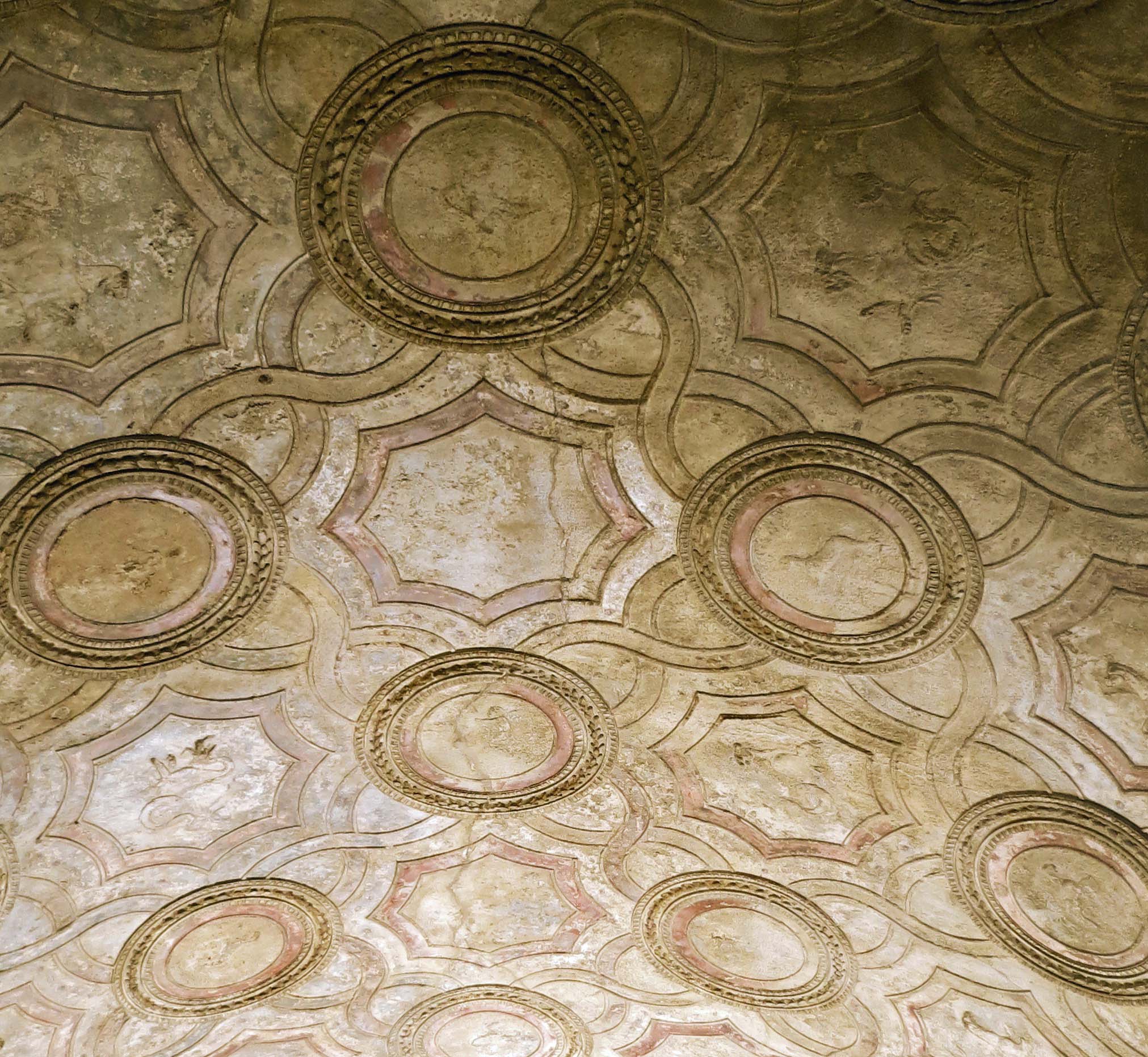 Ceiling of bathhouse in Pompeii