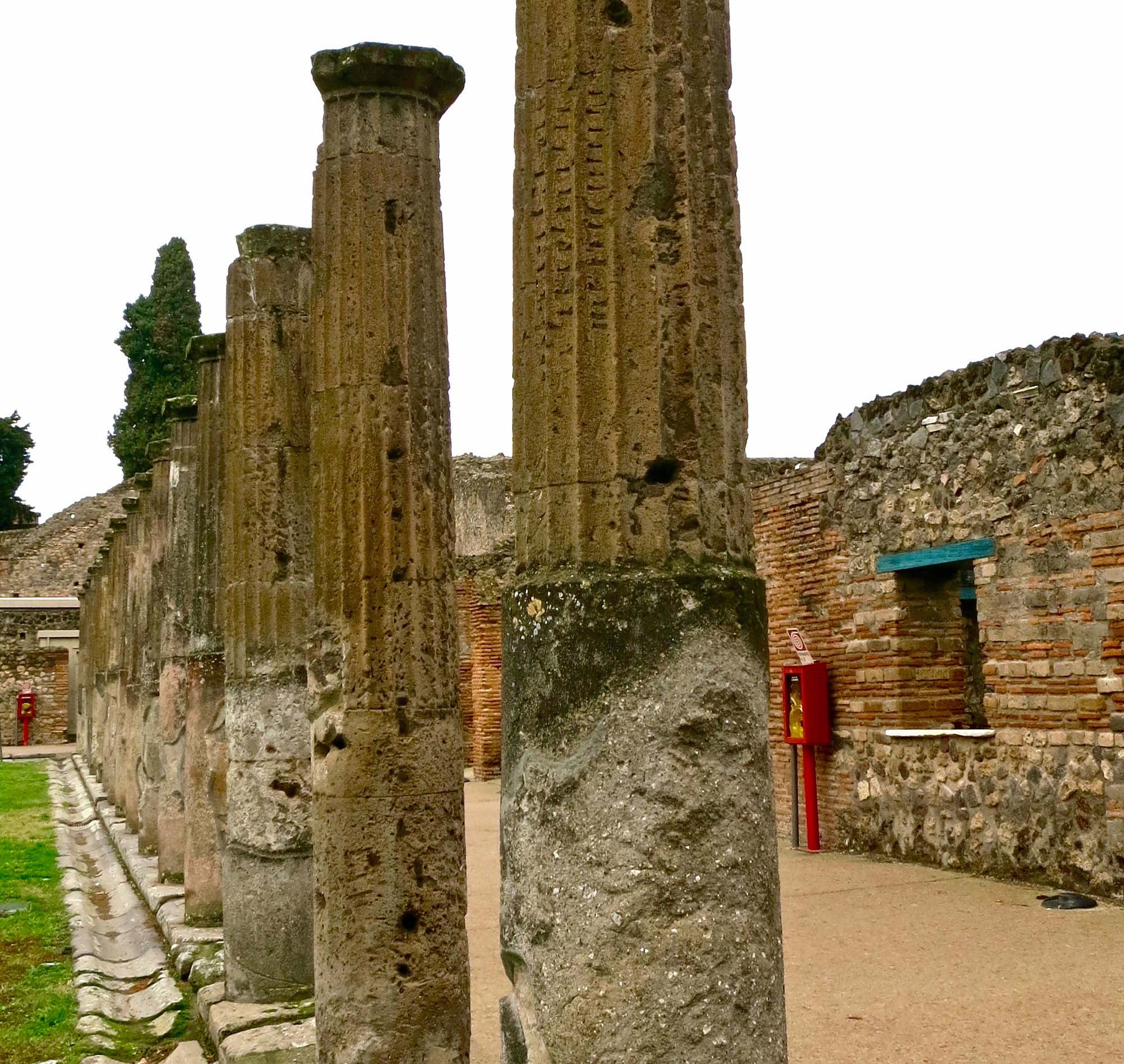Columns in a row at Pompeii