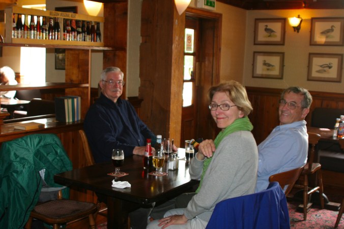 Enjoying pub along Trent and Mercy Canal