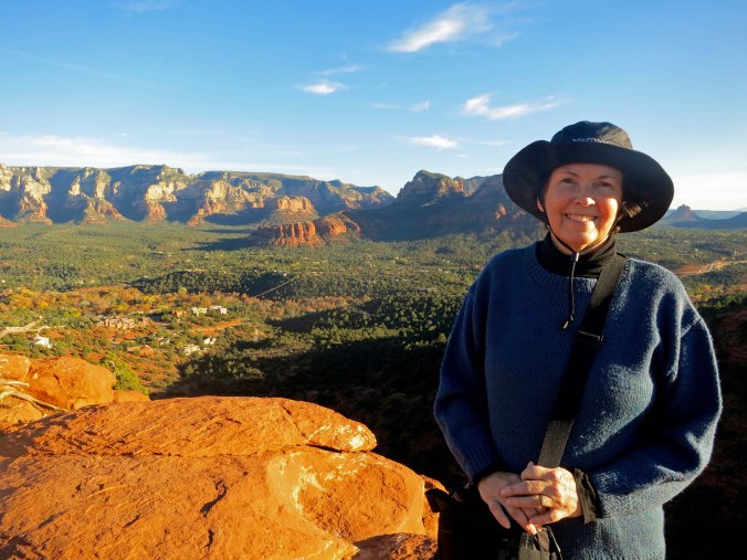 Peggy and view across Sedona