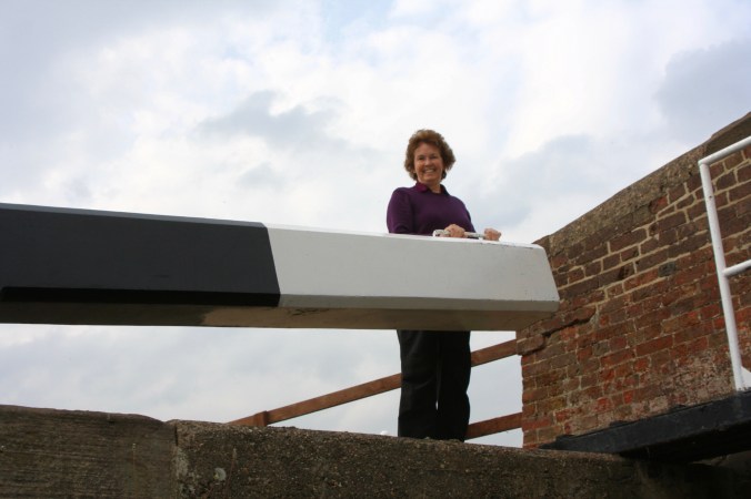 Peggy works lock gates on Trent and Mercy Canal