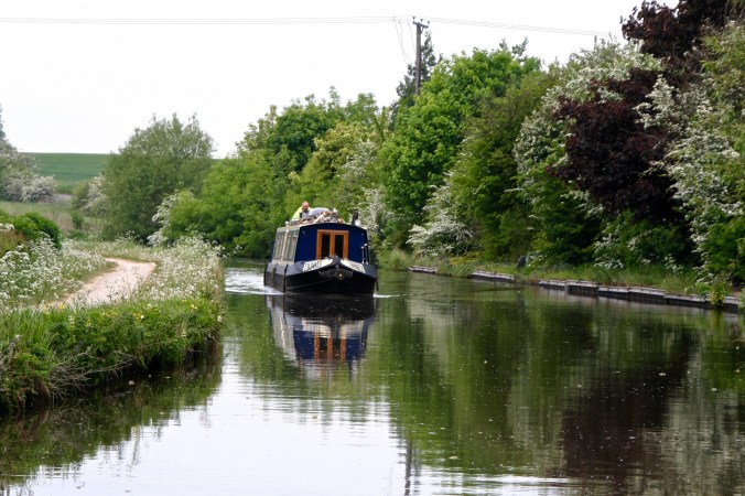 Piloting around boat on Trent and Mercy Canal
