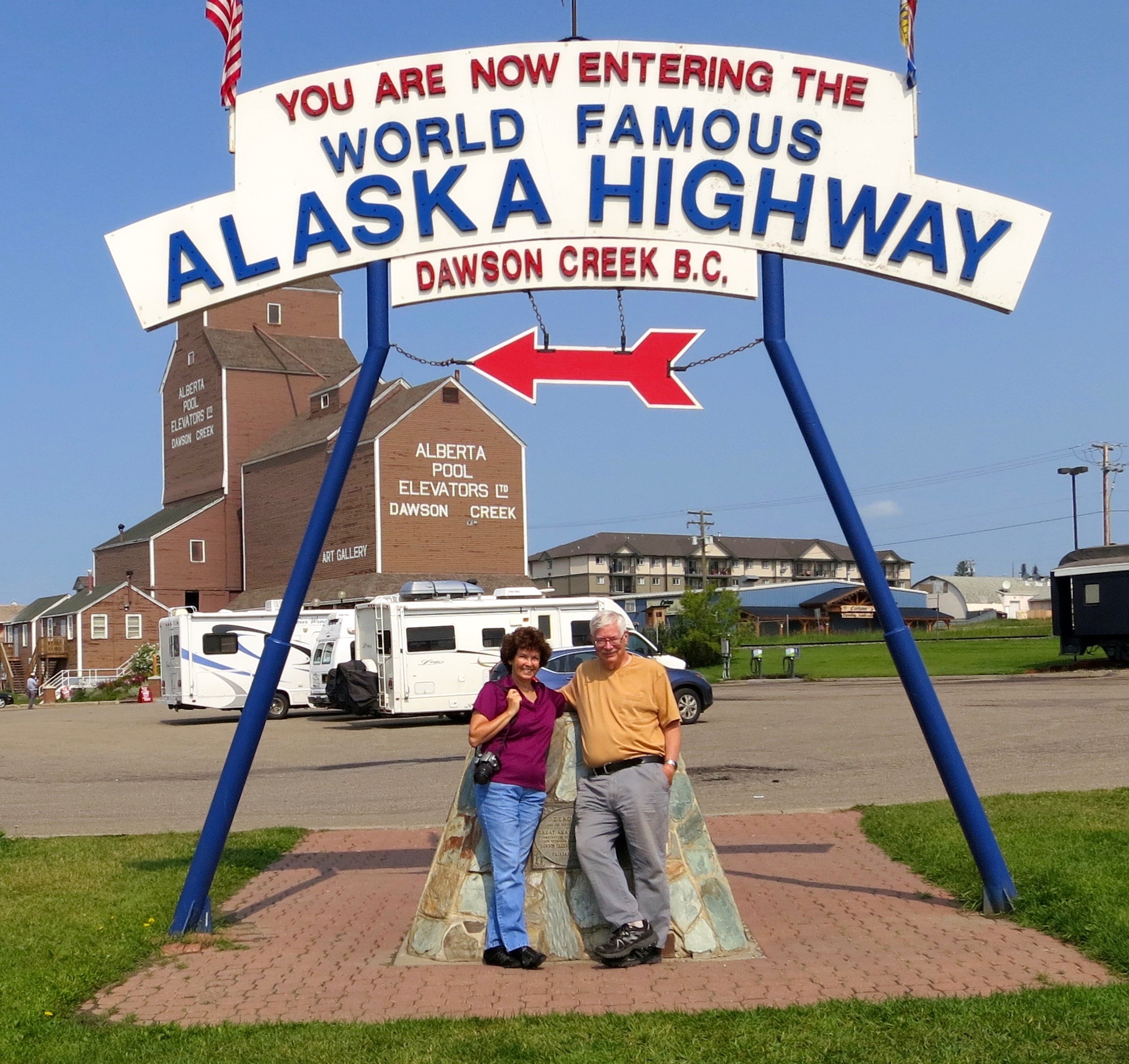 Sign at Beginning of Alaska Highway in Dawson Creek