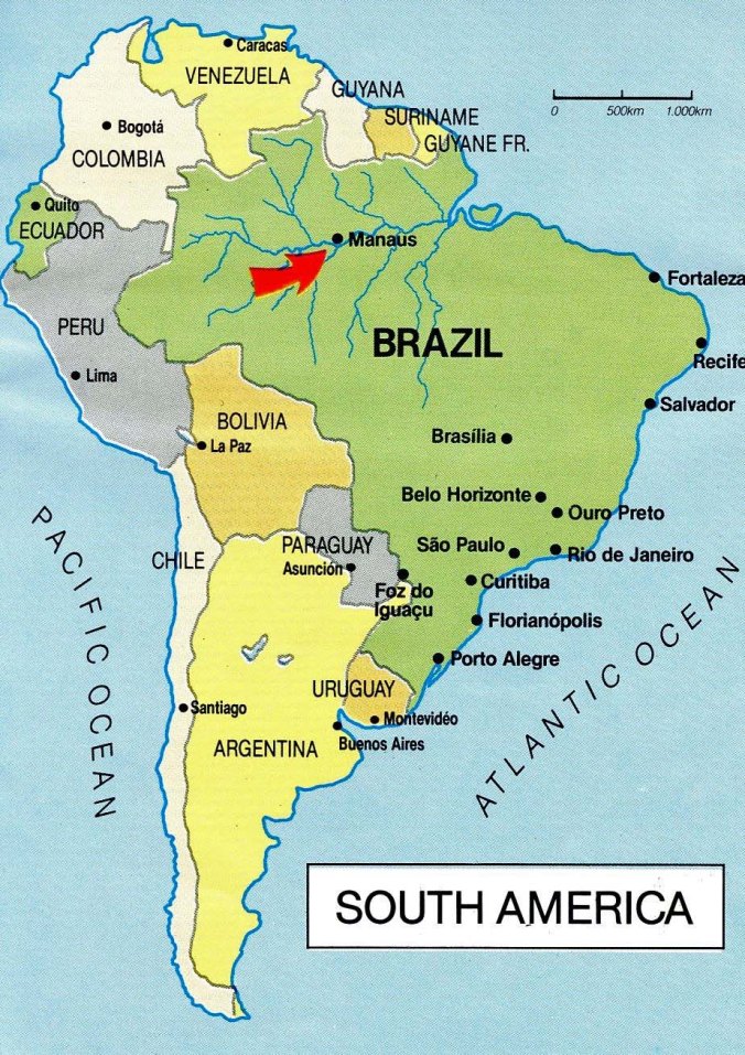 Map of South America