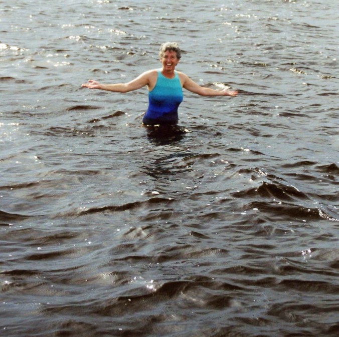 Peggy swimming in Amazon