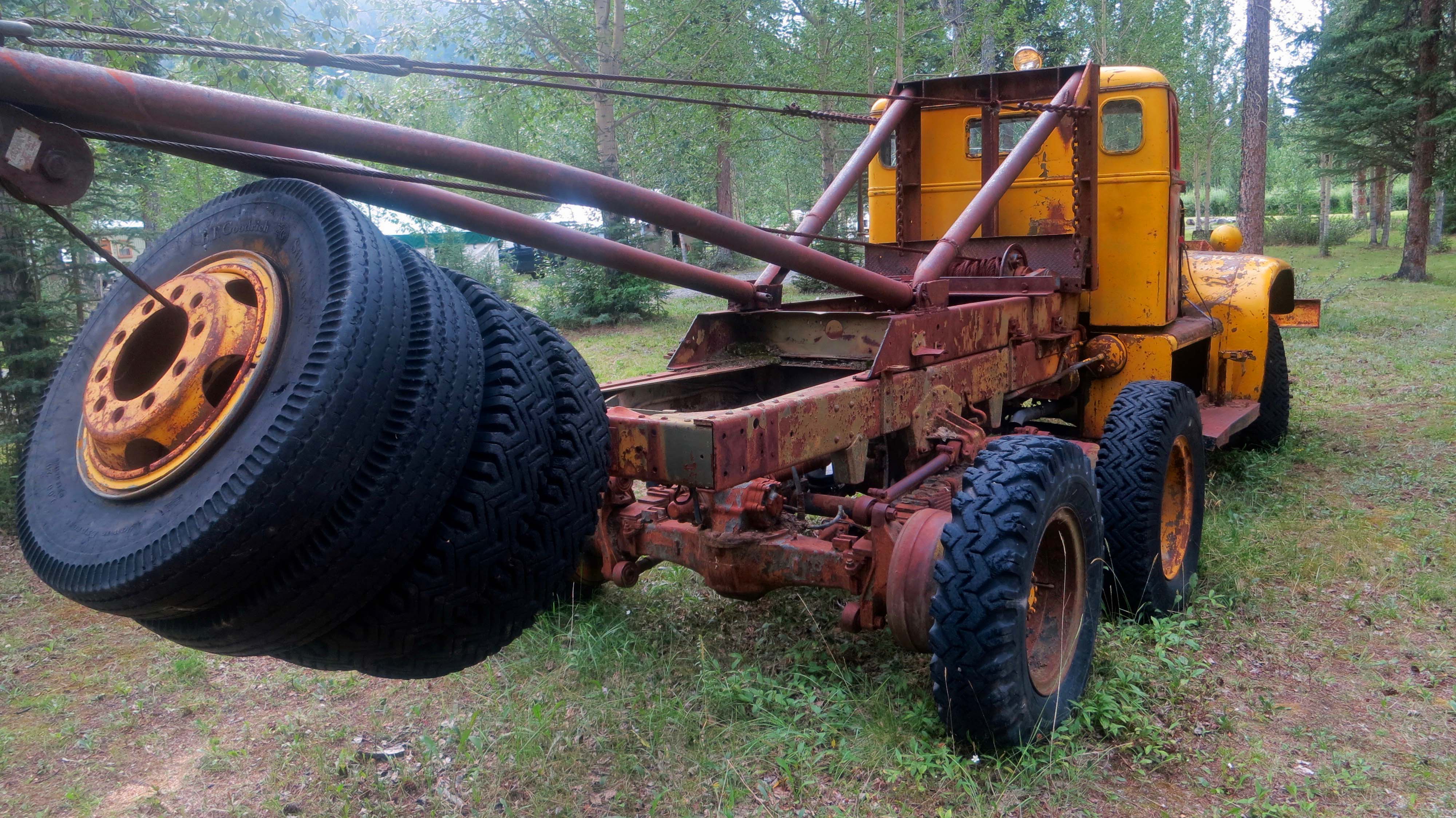 Tow truck used on the Alaska Highway