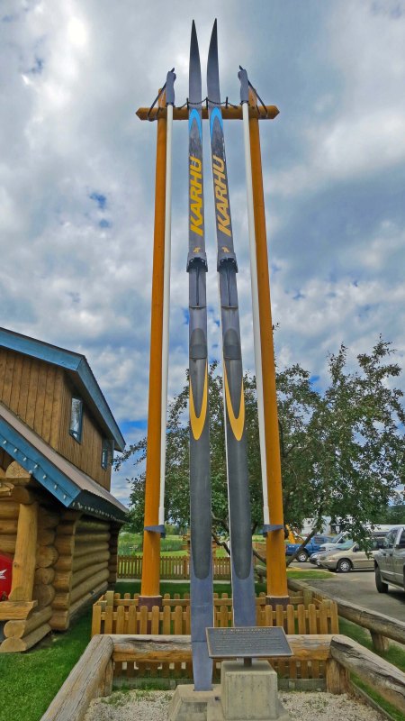 World's largest cross country skis, 100 mile house, BC