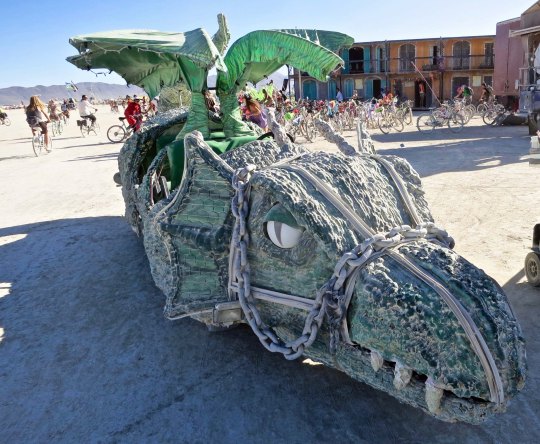 Alligator mutant vehicle at Burning Man.