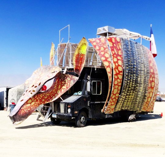 An armadillo mutant vehicle at Burning Man.
