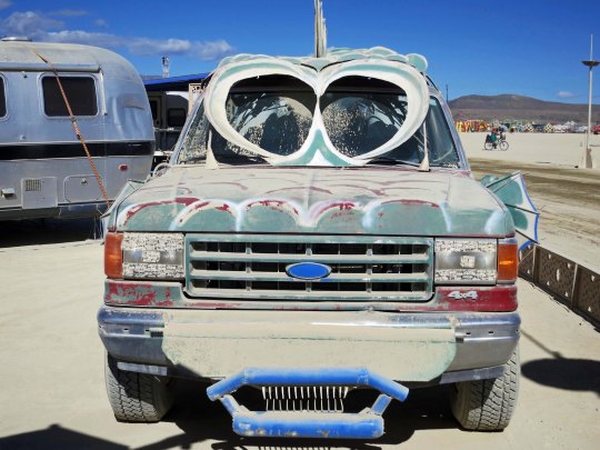Art car with glasses at Burning Man.