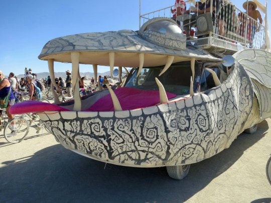 Crocodile mutant vehicle at Burning Man.