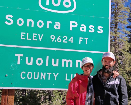 French through hikers, Camilla and Bastien, at Sonora Pas in 2028.