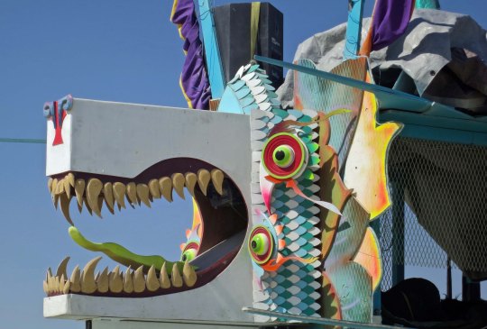 Four eyed mutant vehicle dragon at Burning Man.