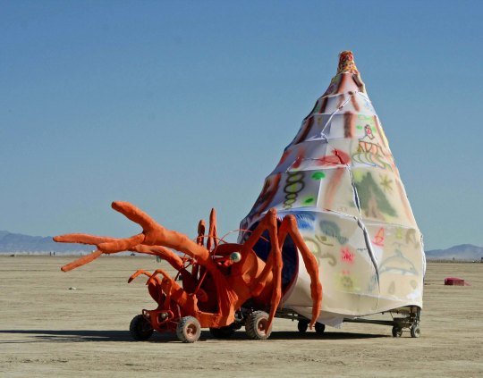 Hermit crab mutant vehicle at Burning Man.