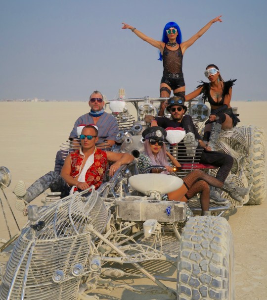 Hot rod photo session at Burning Man.