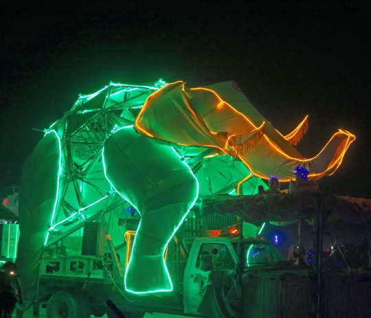 Large elephant mutant vehicle at Burning Man.