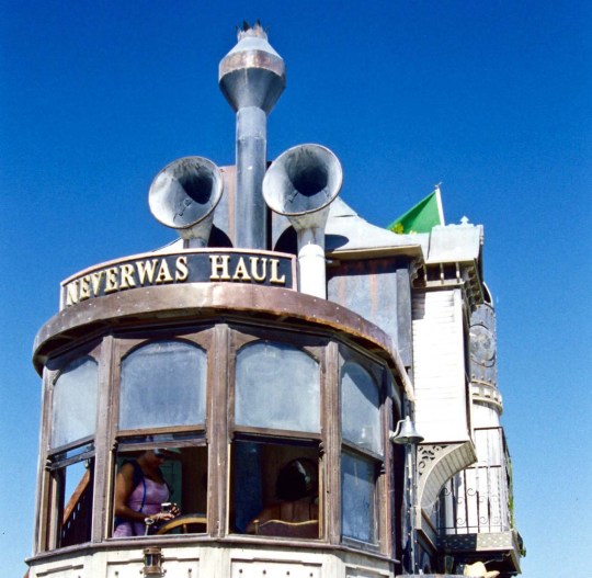 Front view of Never Was Haul at Burning Man.