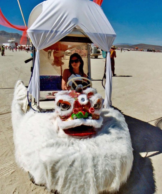 Small dragon mutant vehicle at Burning Man.