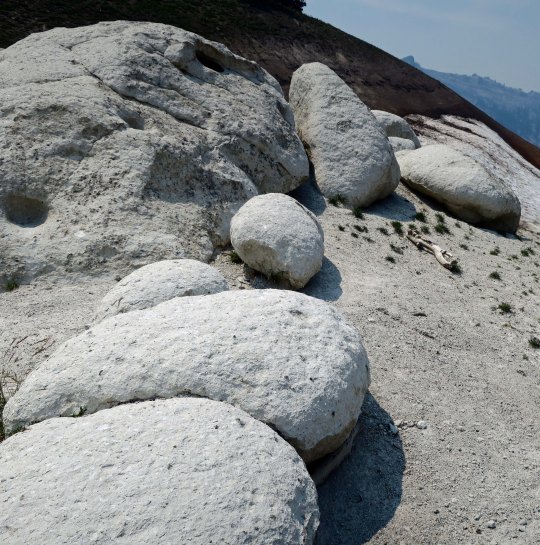 Rhyolite boulders along Pacific Cres Trail in the Carson Iceberg Wilderness.