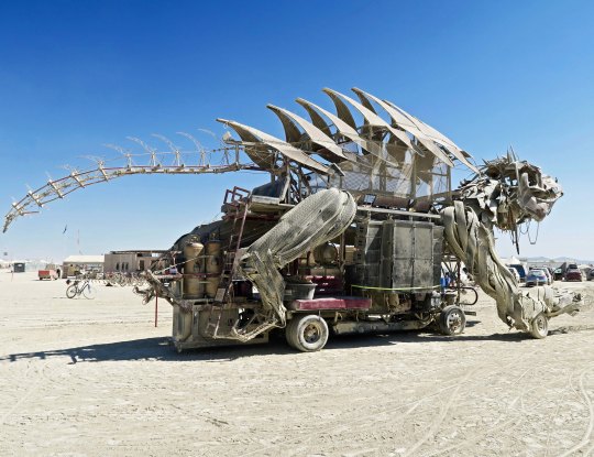 Very scary mutant vehicle dragon at Burning Man.