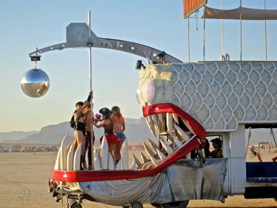 Large angler fish mutant vehicle at Burning Man.