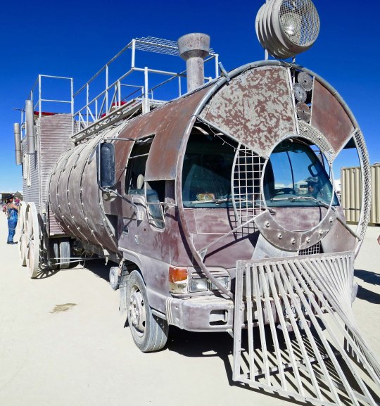 Train mutant vehicle at Burning Man.
